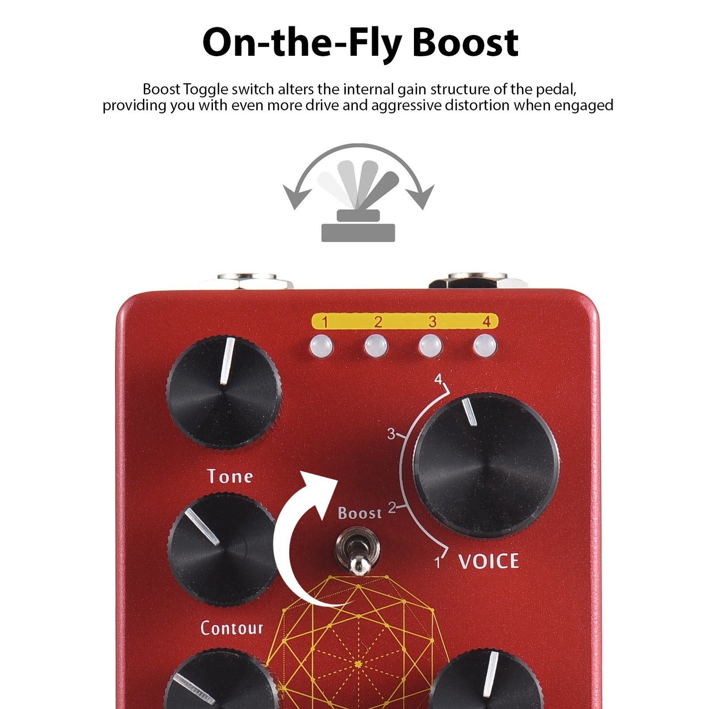 MOSKYAUDIO M Series Red Brown Distortion Guitar Effects Pedal with True Bypass