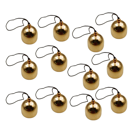 12pcs Metal Hanging Bells with Rope - DIY Wind Chime Pendants for Christmas Tree, Wreath, Party, Wedding Decorations - Festive & Pleasant Sound