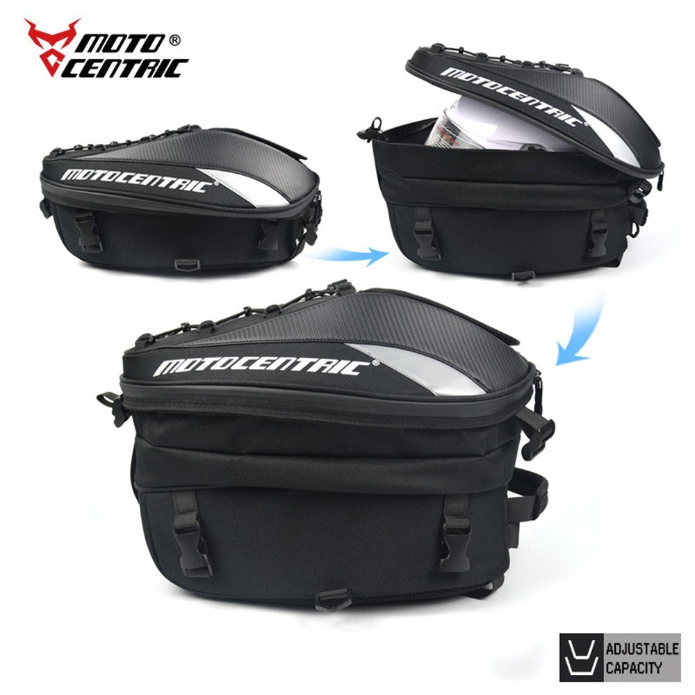 Red Motorcycle Dual-Use Seat Bag & Backpack for Helmet and Luggage Storage