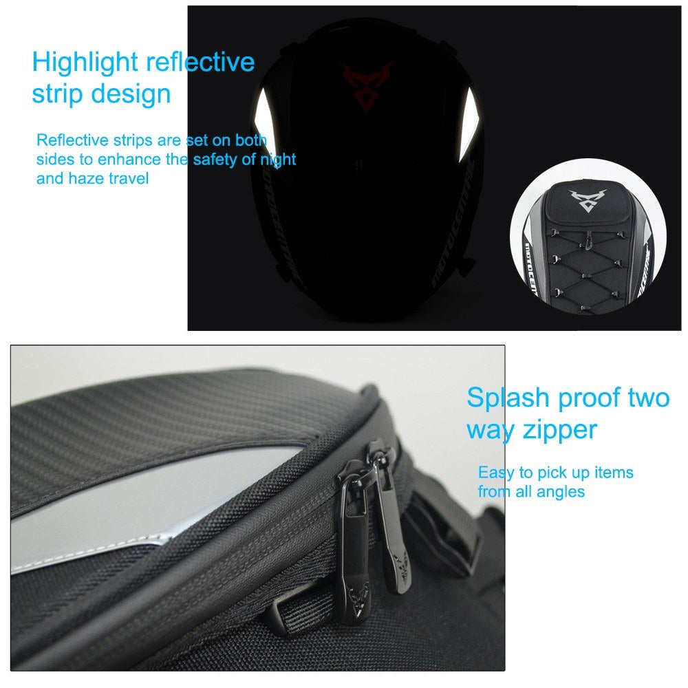 Red Motorcycle Dual-Use Seat Bag & Backpack for Helmet and Luggage Storage