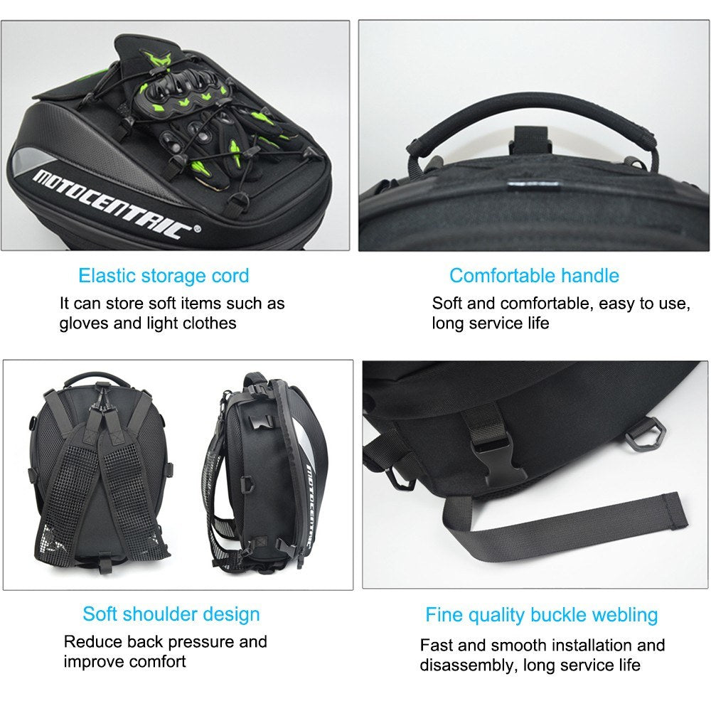 Red Motorcycle Dual-Use Seat Bag & Backpack for Helmet and Luggage Storage