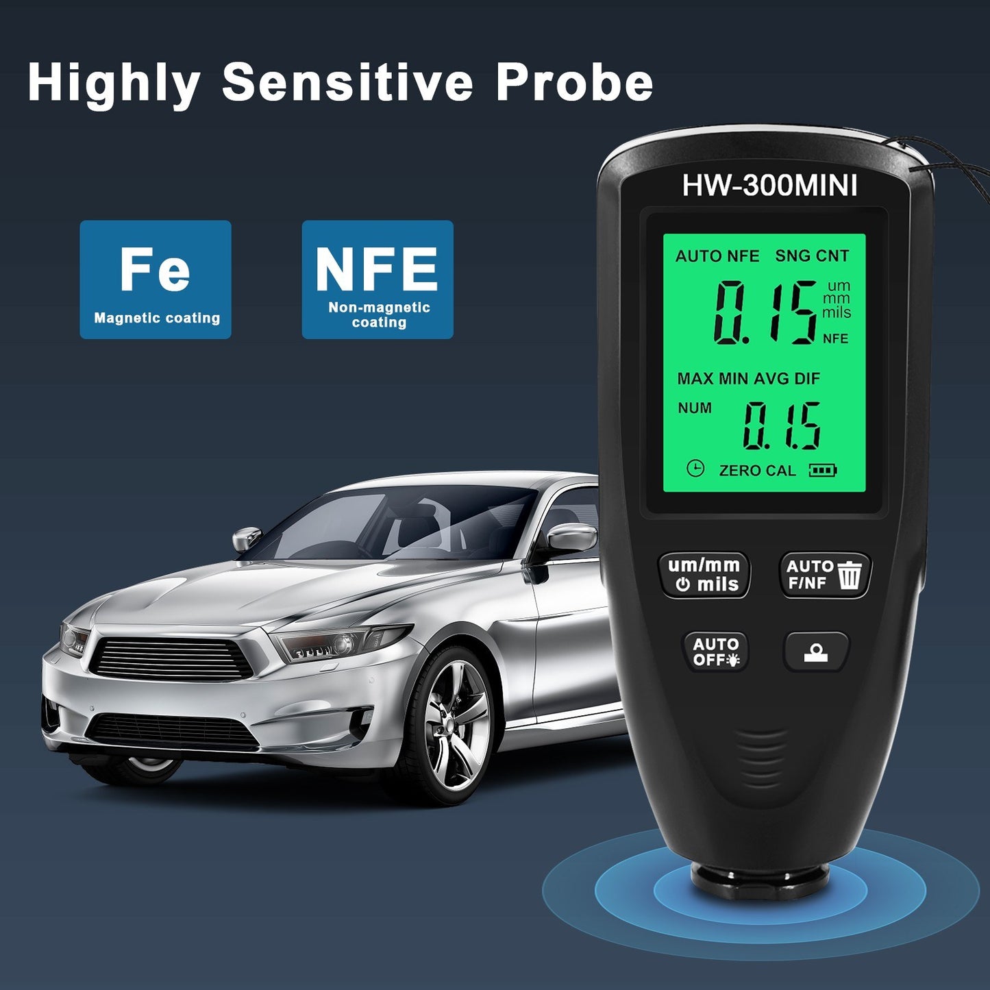 Automobile Paint Thickness Gauge for Car Coating & Metal Surface Inspection