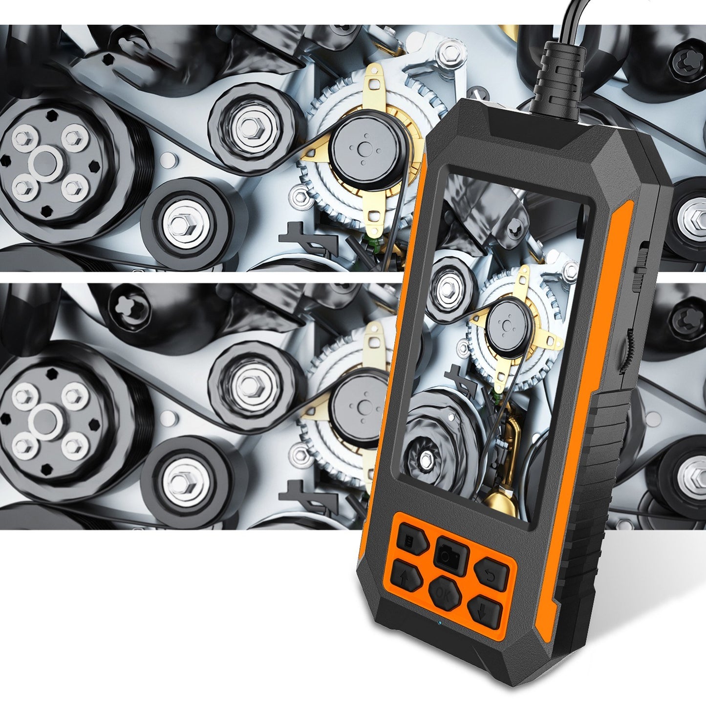Dual Camera Industrial Endoscope with 8 LED Lights, 1920x1080P/2592x1944P