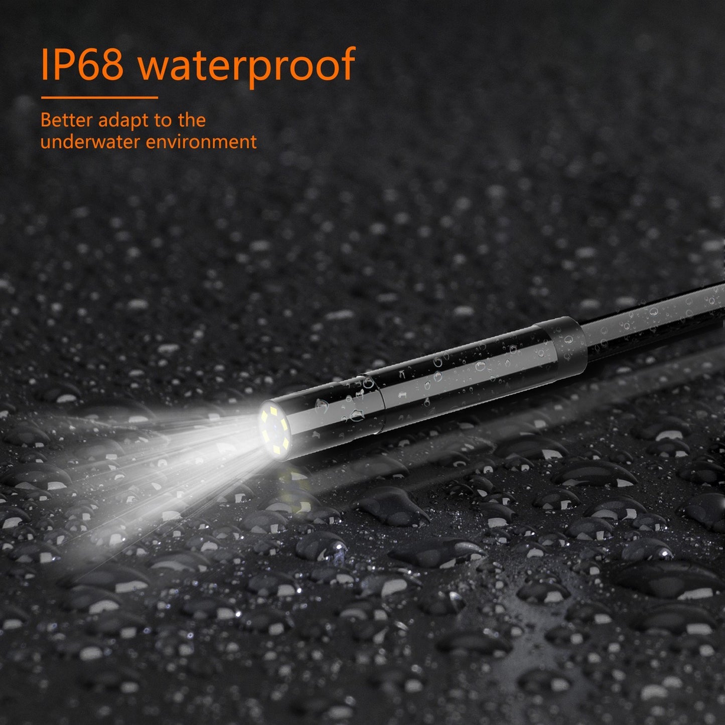 Dual Camera Industrial Endoscope with 8 LED Lights, 1920x1080P/2592x1944P