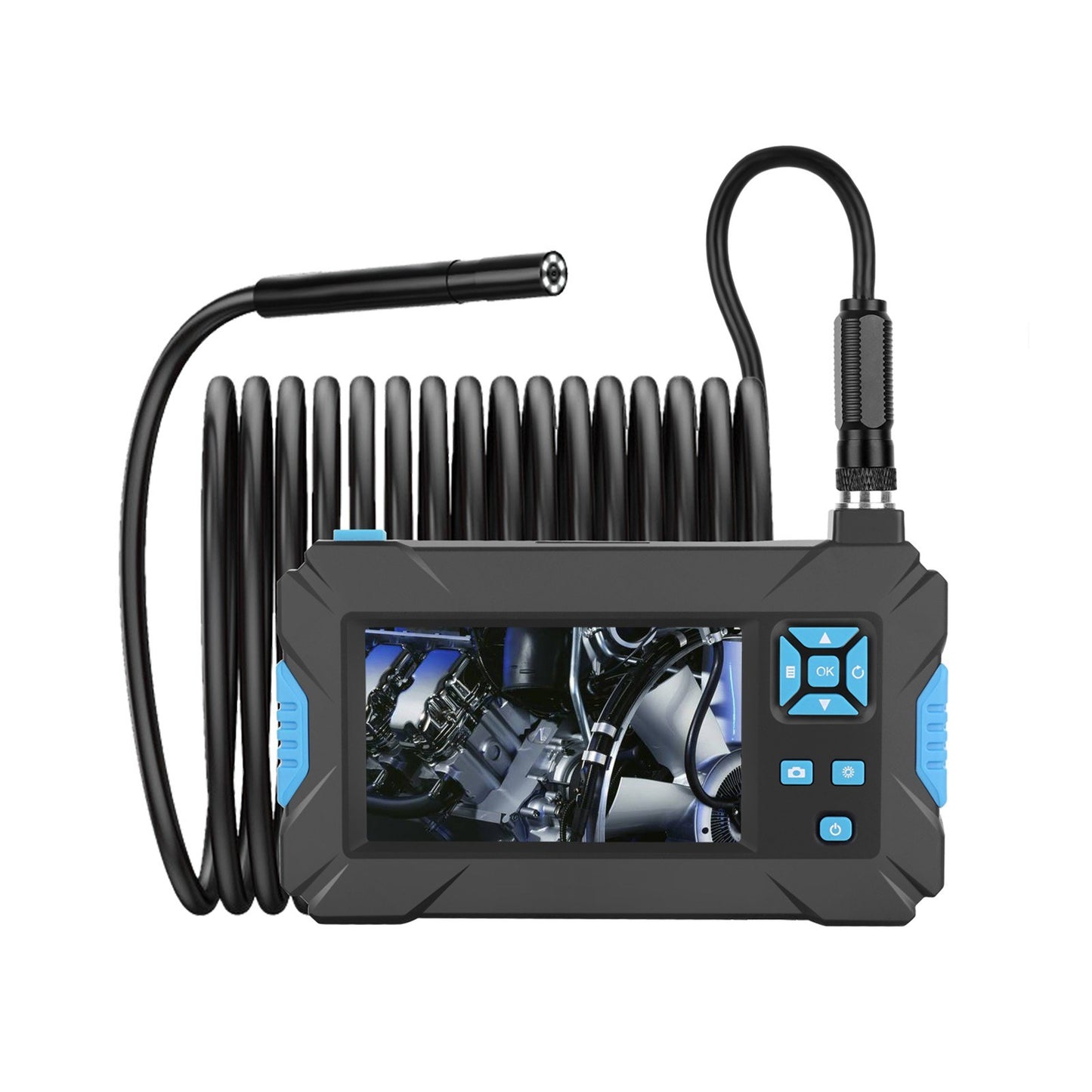 1920*1080P Industrial Endoscope Camera, 6 LED, IP67 Waterproof, 4.3 LCD, 5m Hard Wire, 5.5mm Diameter