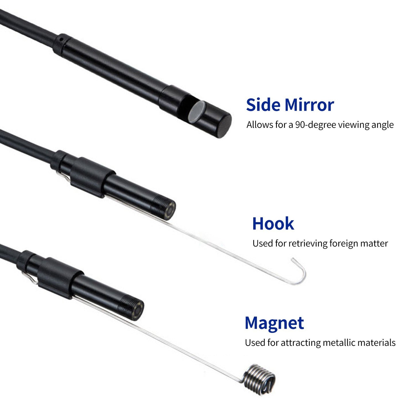 1920P HD Single Lens Borescope with 8 Adjustable LED Lights