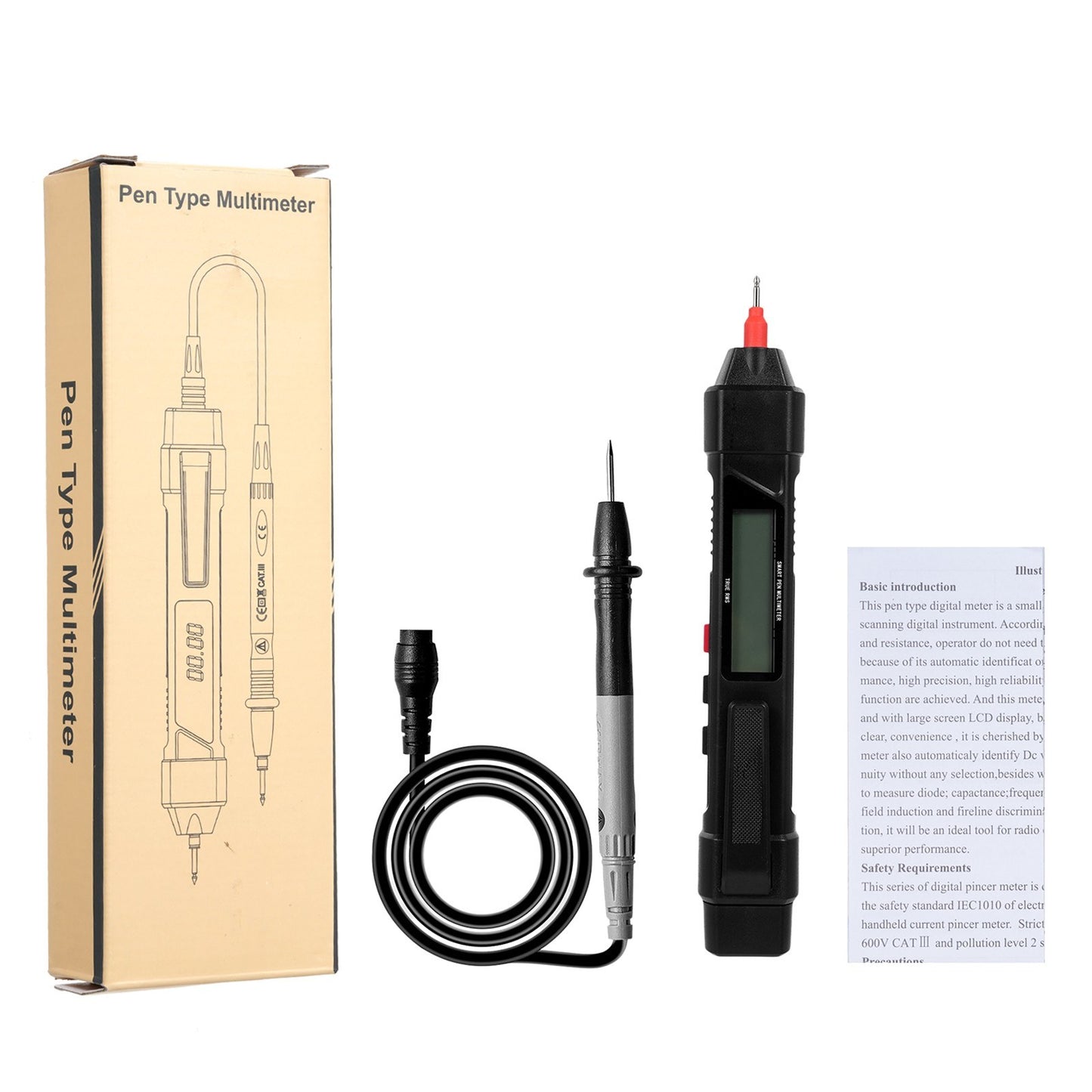 2-in-1 Pen Type Digital Multimeter, 4000 Count AC/DC Voltage Tester