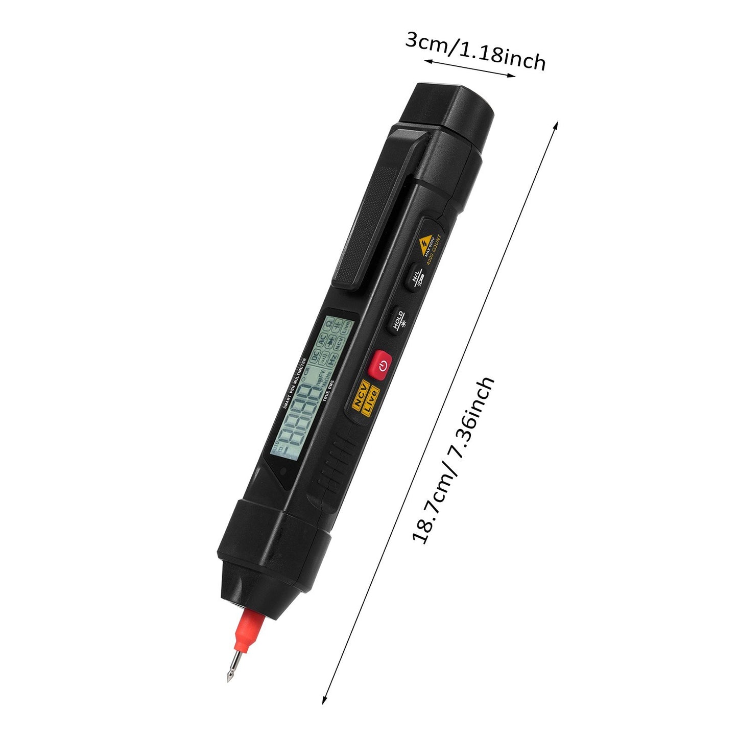 2-in-1 Pen Type Digital Multimeter, 4000 Count AC/DC Voltage Tester