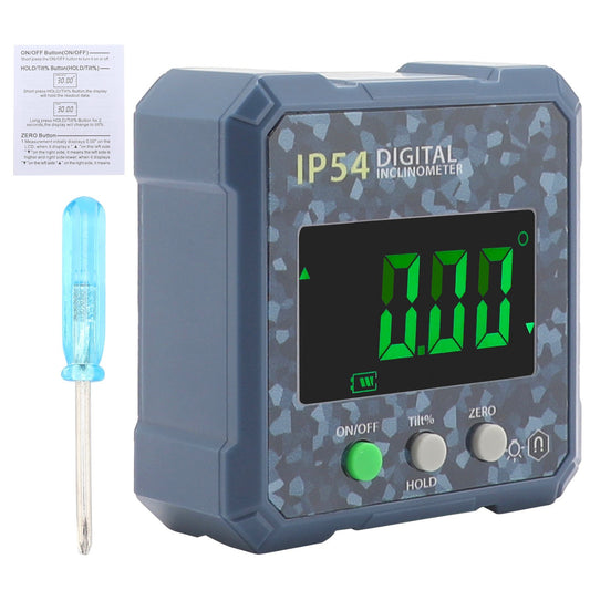 Mini LCD Digital Angle Finder Gauge with Magnet, Waterproof Protractor Inclinometer Bevel Box for Woodworking, Telecommunications & Automotive