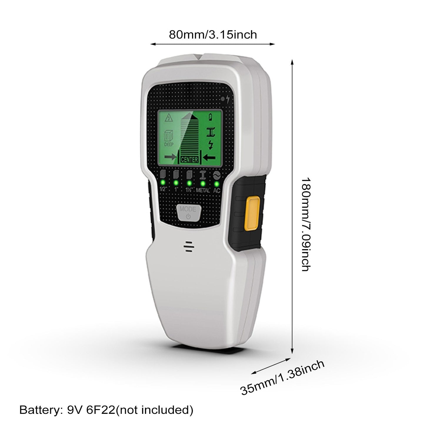 5-in-1 Electronic Wall Scanner Stud Finder with HD LCD, Wood Metal Wire Detection & Warning Function