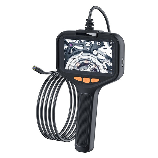 1080P HD Borescope with 4.3 Screen, 8 LED Lights, 16.4ft Rigid Cord Inspection Camera
