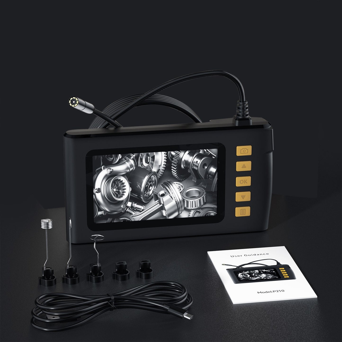 1080P HD Endoscope Camera with 4.3 LCD & 8 LED Lights