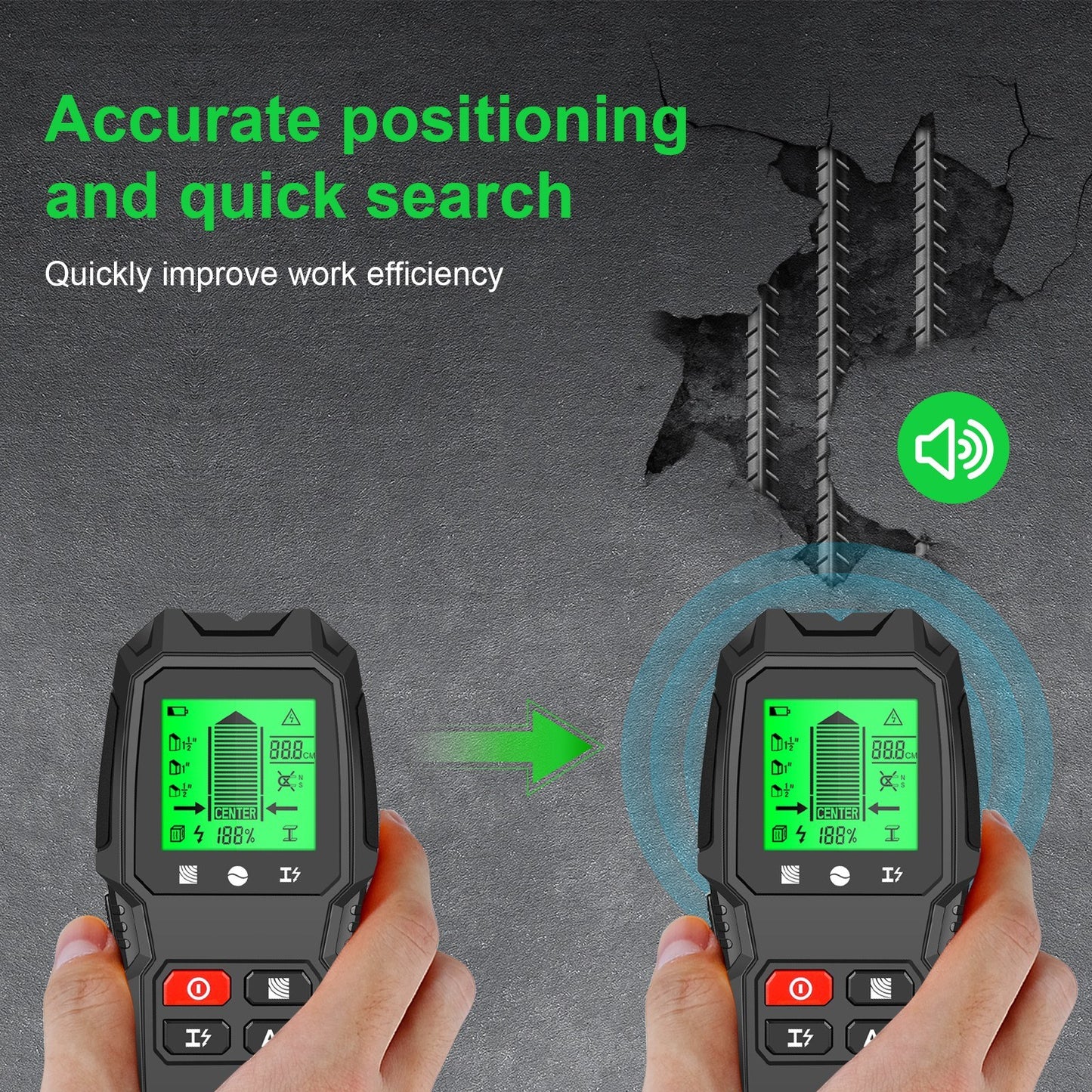 5-in-1 Electronic Stud Finder Wall Scanner with HD LCD & Warning - Detects Wood, Metal, Wire