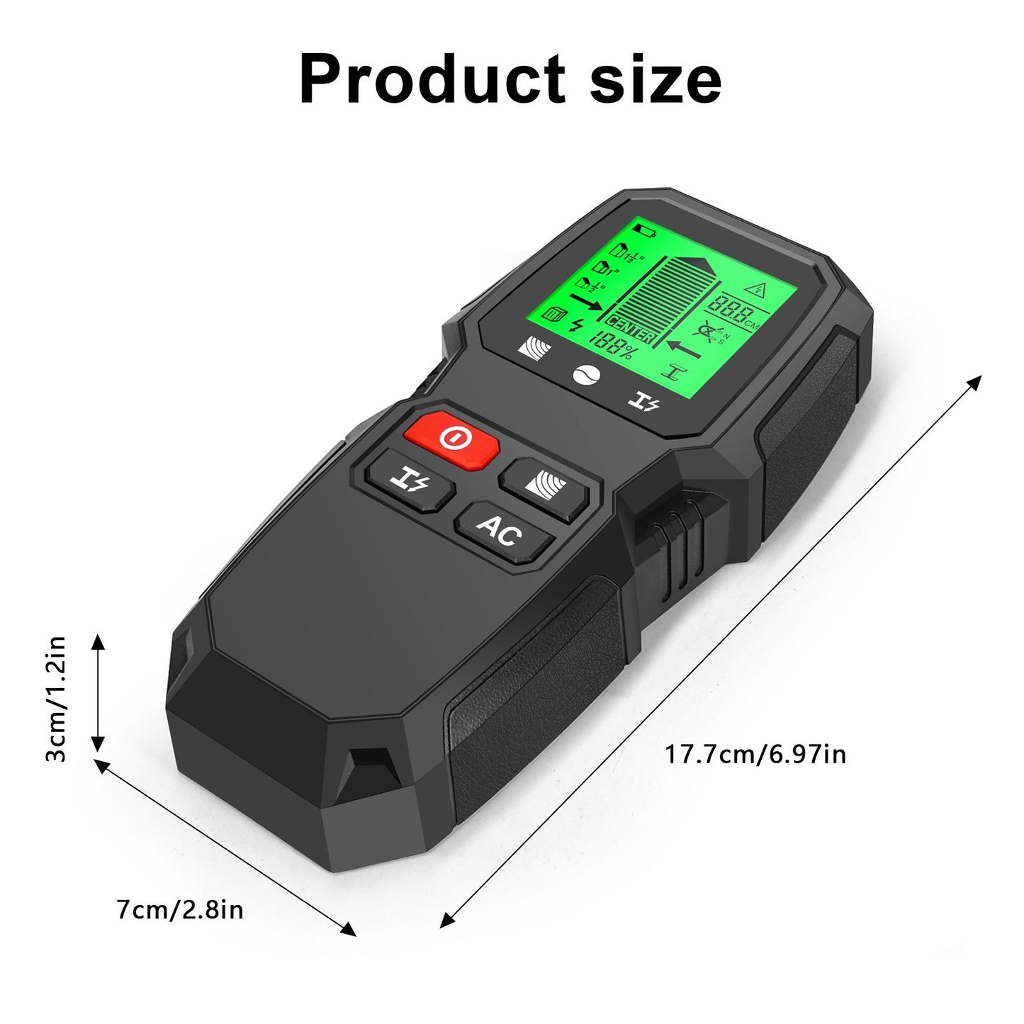 5-in-1 Electronic Stud Finder Wall Scanner with HD LCD & Warning - Detects Wood, Metal, Wire