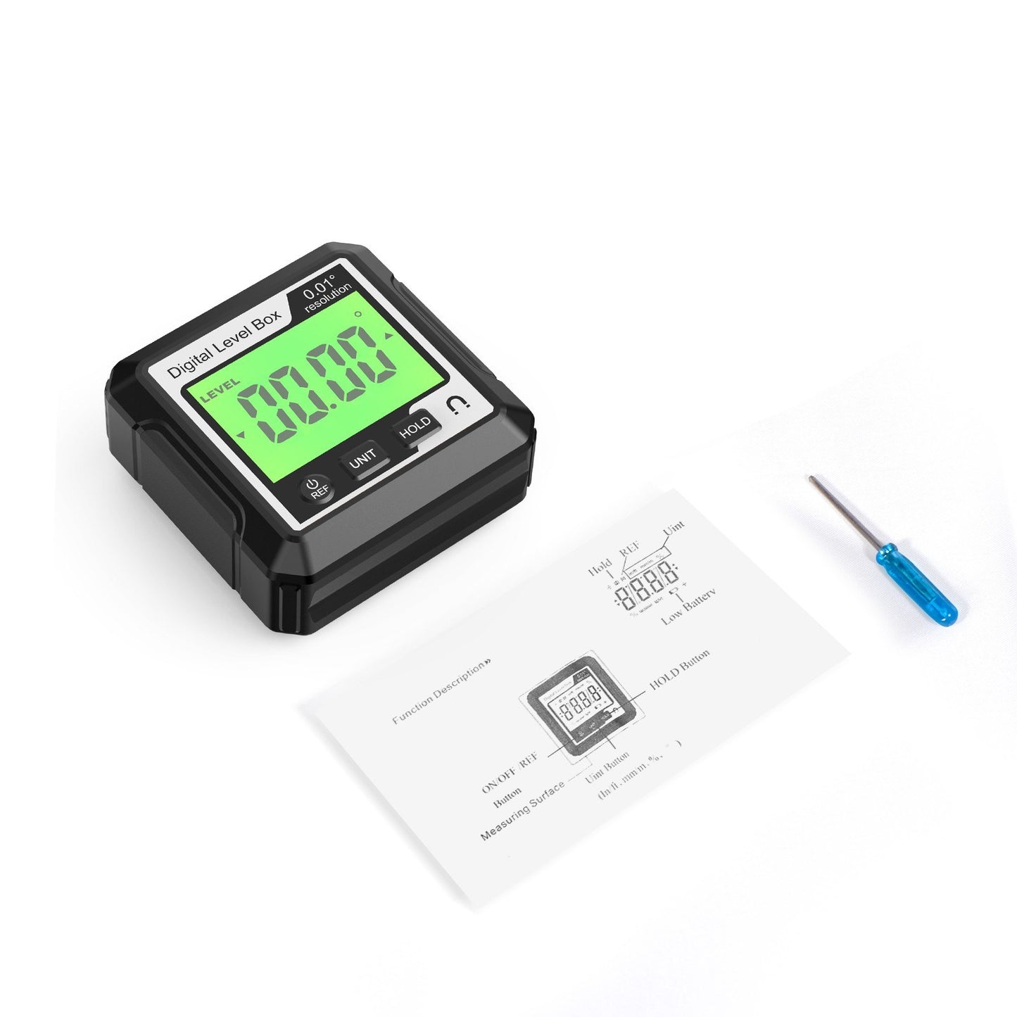 Digital Magnetic Angle Finder with Backlit LCD Display