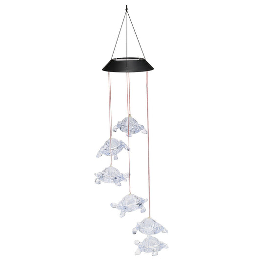IP44 Solar Hanging Turtle Wind Chime with Slow Flashing Multicolor Lights