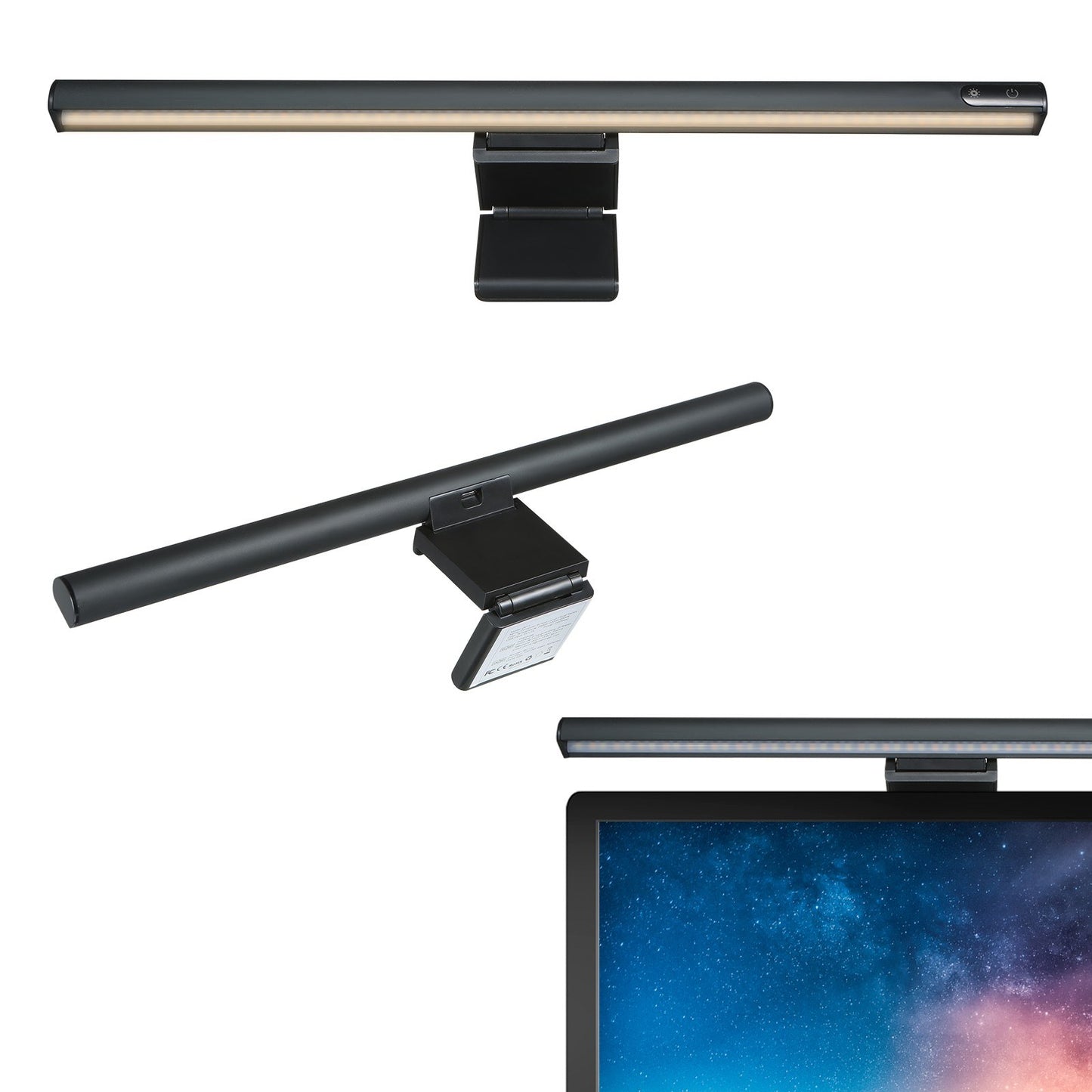 USB-C LED Monitor Light with 3-Color Temperature, Stepless Dimming, Memory Function - Portable for Study, Café, Home Use