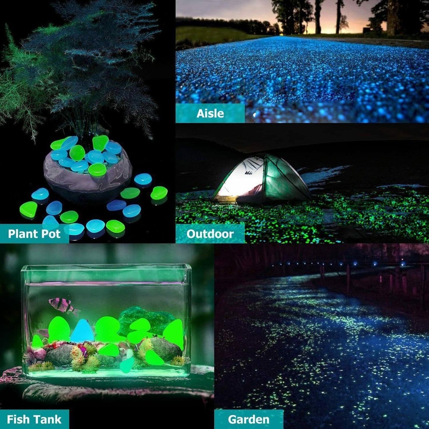 Glowing Pebbles: 300 Luminous Rocks for Garden, Yard, and Lawn Decor