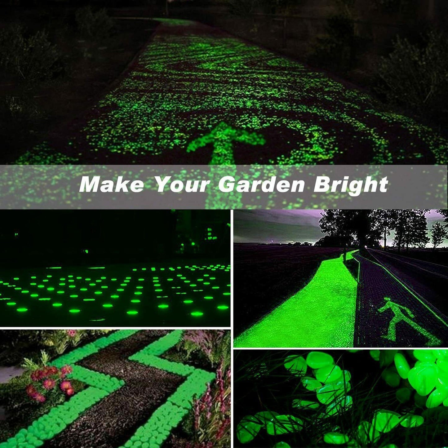 Glowing Pebbles: 300 Luminous Rocks for Garden, Yard, and Lawn Decor