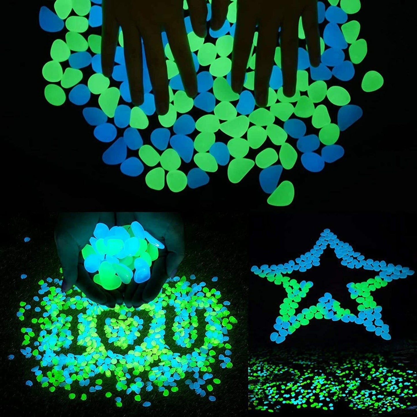 Glowing Pebbles: 300 Luminous Rocks for Garden, Yard, and Lawn Decor