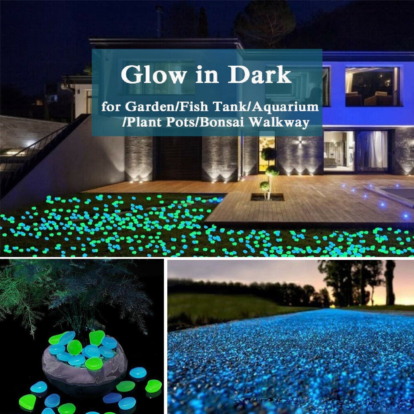 Glowing Pebbles: 300 Luminous Rocks for Garden, Yard, and Lawn Decor