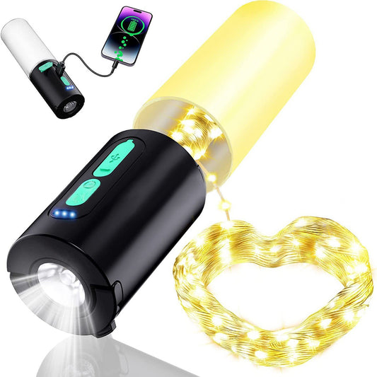 Rechargeable Outdoor Camping Lantern with Built-in 4000mAh Battery and Type-C Port