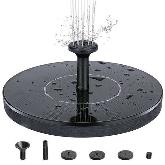 Floating Solar Fountain Pump for Bird Bath & Pools with 4 Spray Nozzles - Courtyard Landscape Fountain