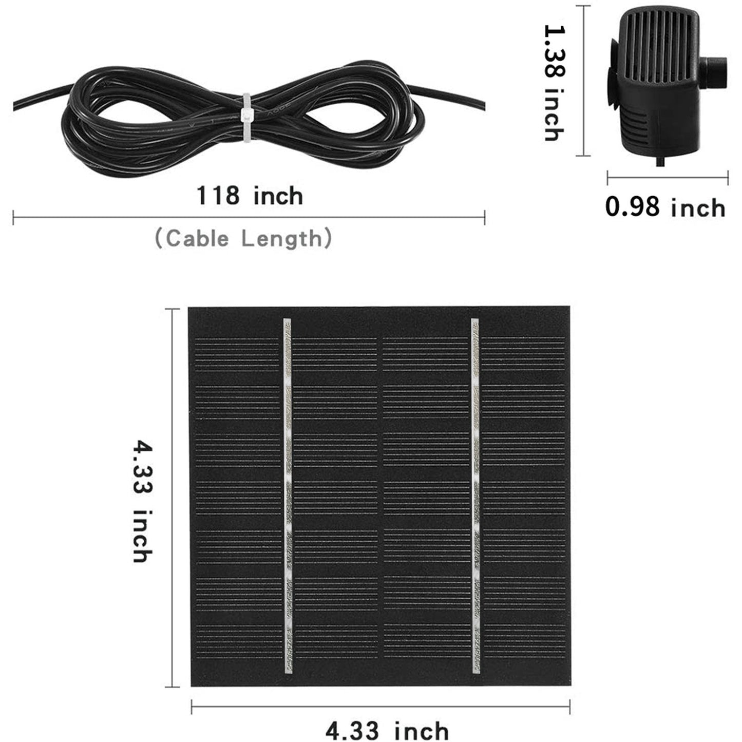 Outdoor Solar Fountain Pump with 4 Spraying Nozzles for Bird Baths, Pools, Courtyards, Gardens, and Ponds