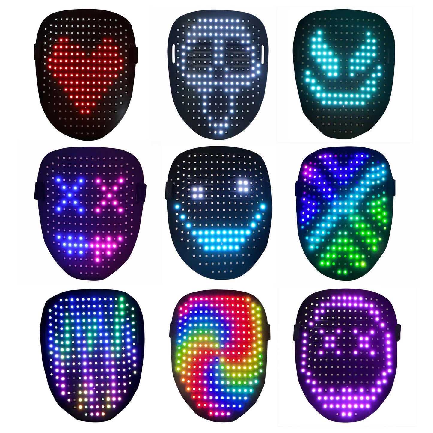 Gesture-Controlled LED Light-Up Face Mask Costume