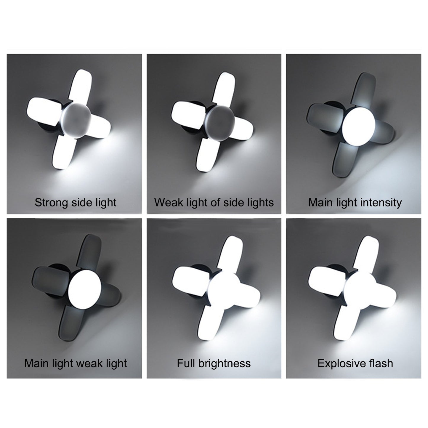 Foldable Solar Camping Light with USB Output: 4-Blade Hanging Lamp for Outdoors, 6 Modes & Hook