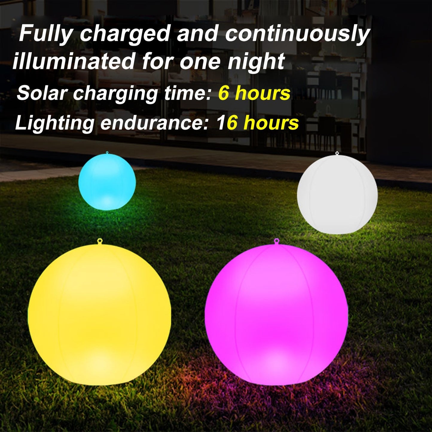 Solar Floating Pool Lights - 2PCS RGBW Color Changing LED Balls