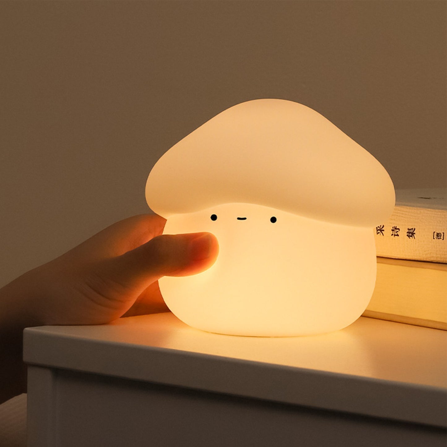 LED Mushroom Silicone Night Light with Dual Dimmers and Timer Options