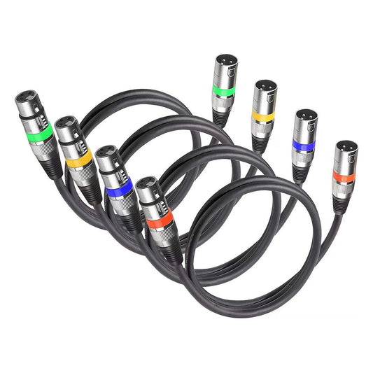 4-Pack 1.2M XLR Cables - Male to Female Audio for KTV/Microphone