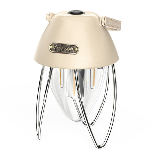 LED Camping Tent Light, 5W Warm Ambient Light, Infinitely Dimmable, Waterproof IPX4, 1800mAh Battery, Portable Handle