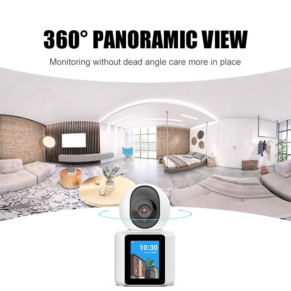 360° Motion Detection Smart Camera with 2.8-Inch Screen for Kids, Elderly, and Pets