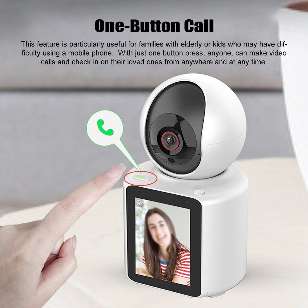 360° Motion Detection Smart Camera with 2.8-Inch Screen for Kids, Elderly, and Pets