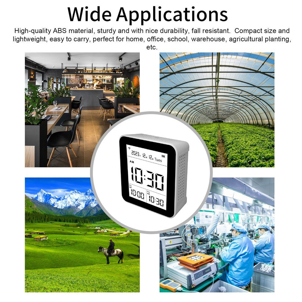 Tuya WiFi Smart Air Quality Monitor 14-in-1 CO2 Detector with Remote App Control & Alarm for Home/Office