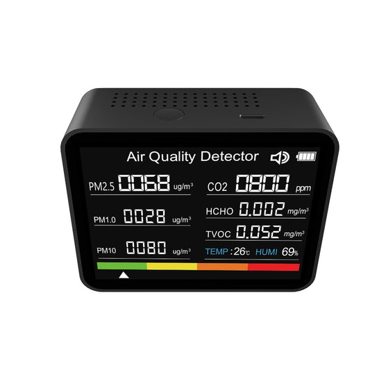 13-in-1 Smart Air Quality Monitor with Tuya WiFi – CO₂, HCHO, TVOC, PM2.5/1.0/10, Temp & Humidity, Alarm, Timer, Stopwatch
