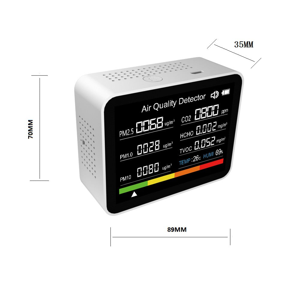13-in-1 Smart Air Quality Monitor with Tuya WiFi – CO₂, HCHO, TVOC, PM2.5/1.0/10, Temp & Humidity, Alarm, Timer, Stopwatch