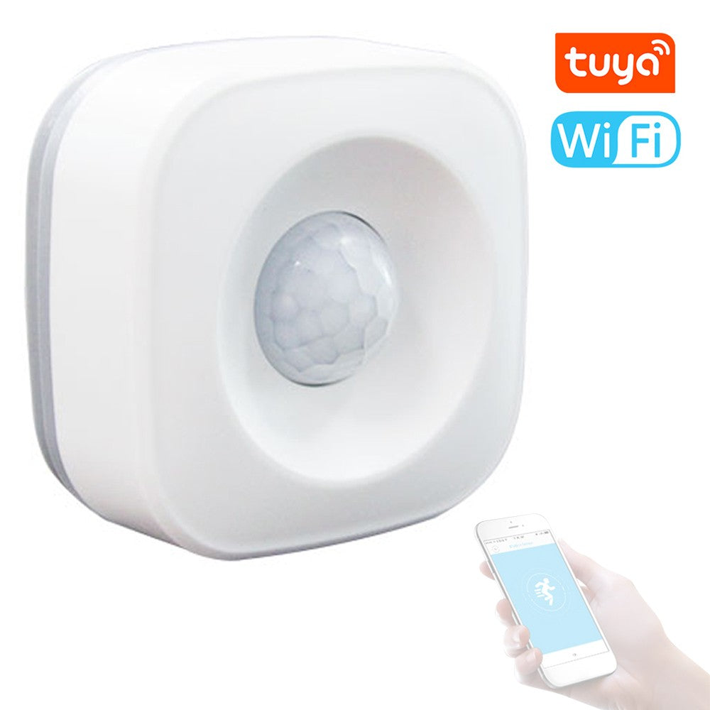 Tuya 2.4GHz WiFi PIR Motion Sensor Alarm, 120° Wide-Angle Infrared Human Detector