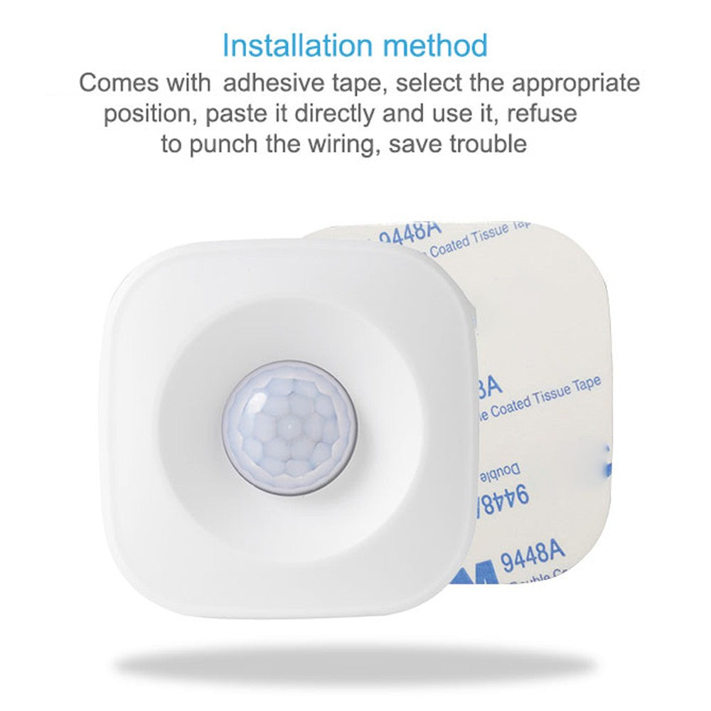 Tuya 2.4GHz WiFi PIR Motion Sensor Alarm, 120° Wide-Angle Infrared Human Detector