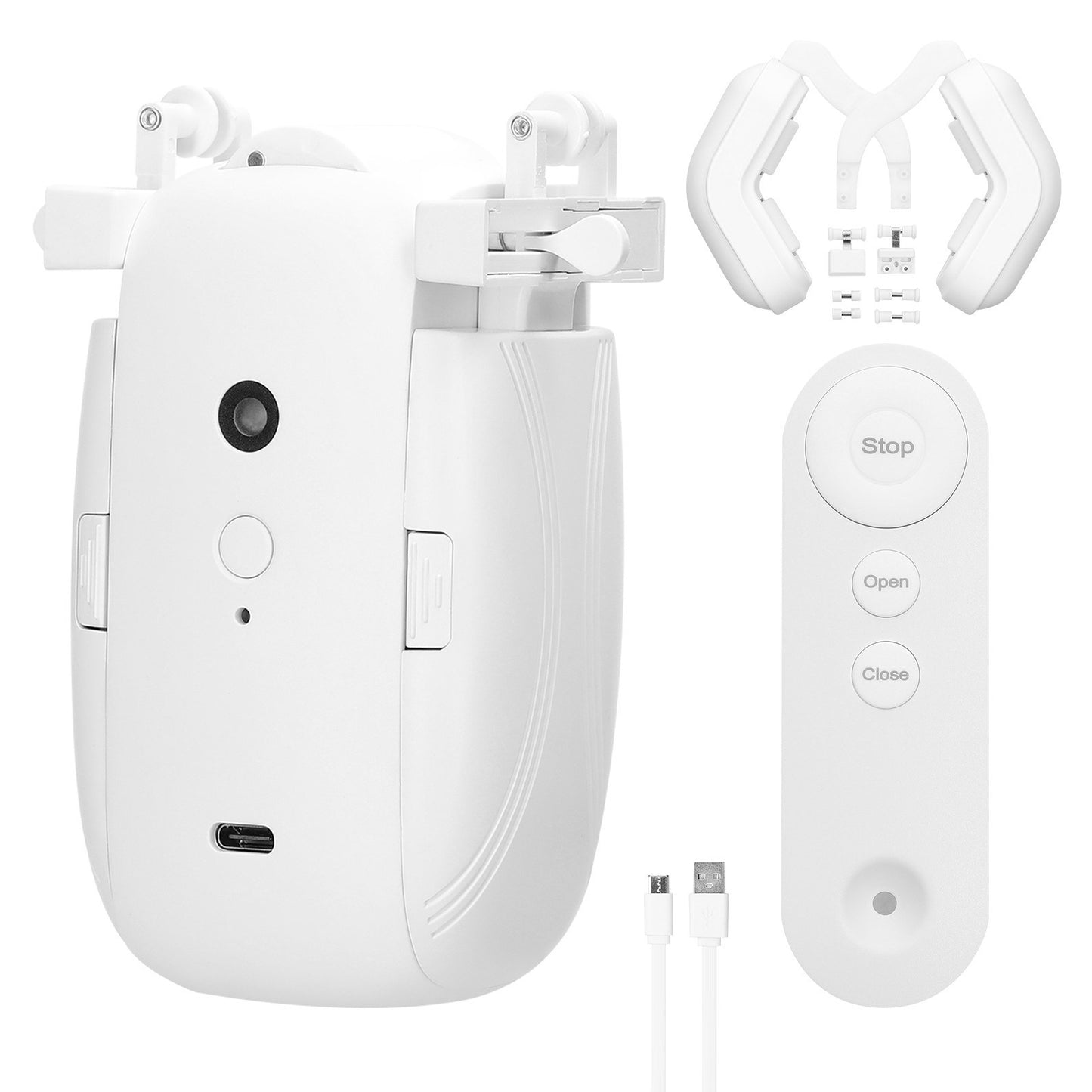 2-Pack Smart Curtain Motor Kit: Wireless Remote-Control Electric Opener for I-Rail/U-Rail/Roman Rod