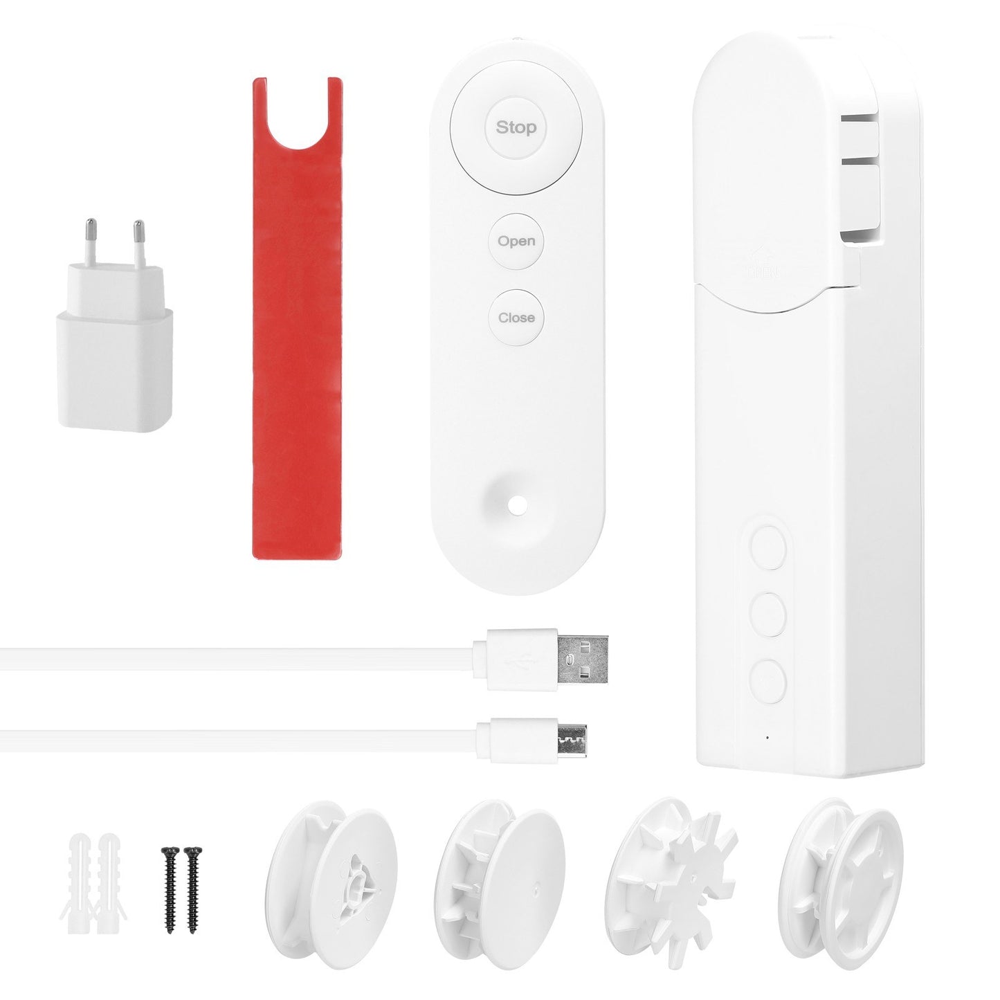 Tuya WiFi Smart Curtain Motor for Roller Blinds, Wireless & App-Controlled with Timer & Temperature Sensing, Alexa Compatible