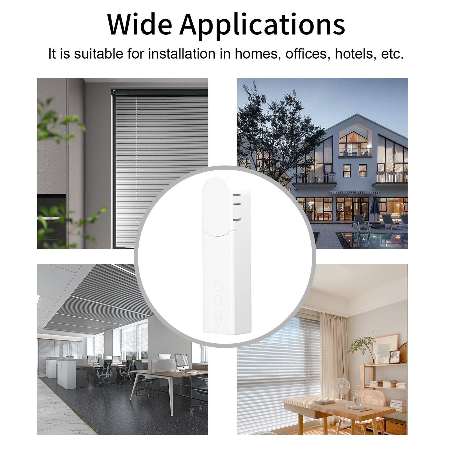 Tuya WiFi Smart Curtain Motor for Roller Blinds, Wireless & App-Controlled with Timer & Temperature Sensing, Alexa Compatible