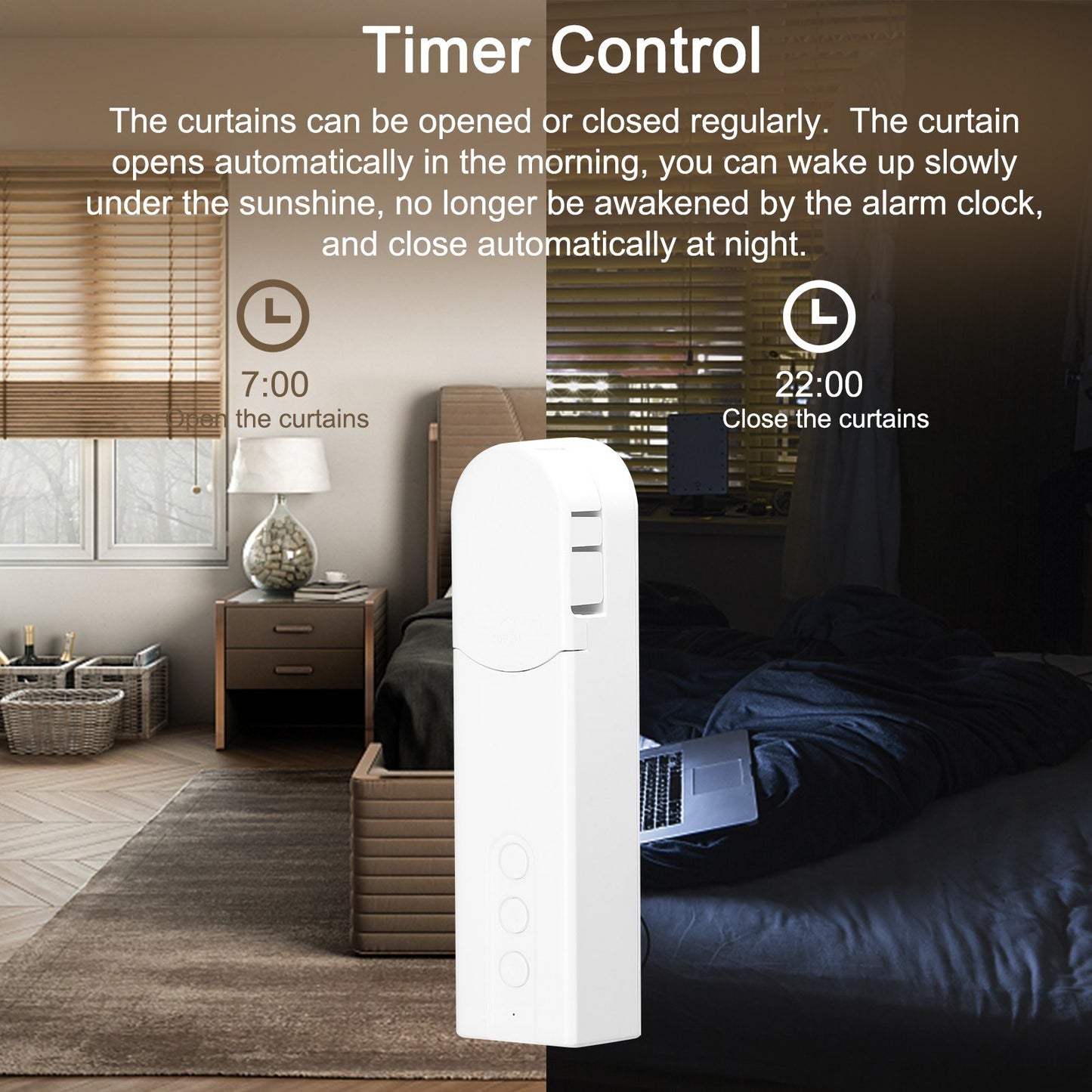 Tuya WiFi Smart Curtain Motor for Roller Blinds, Wireless & App-Controlled with Timer & Temperature Sensing, Alexa Compatible