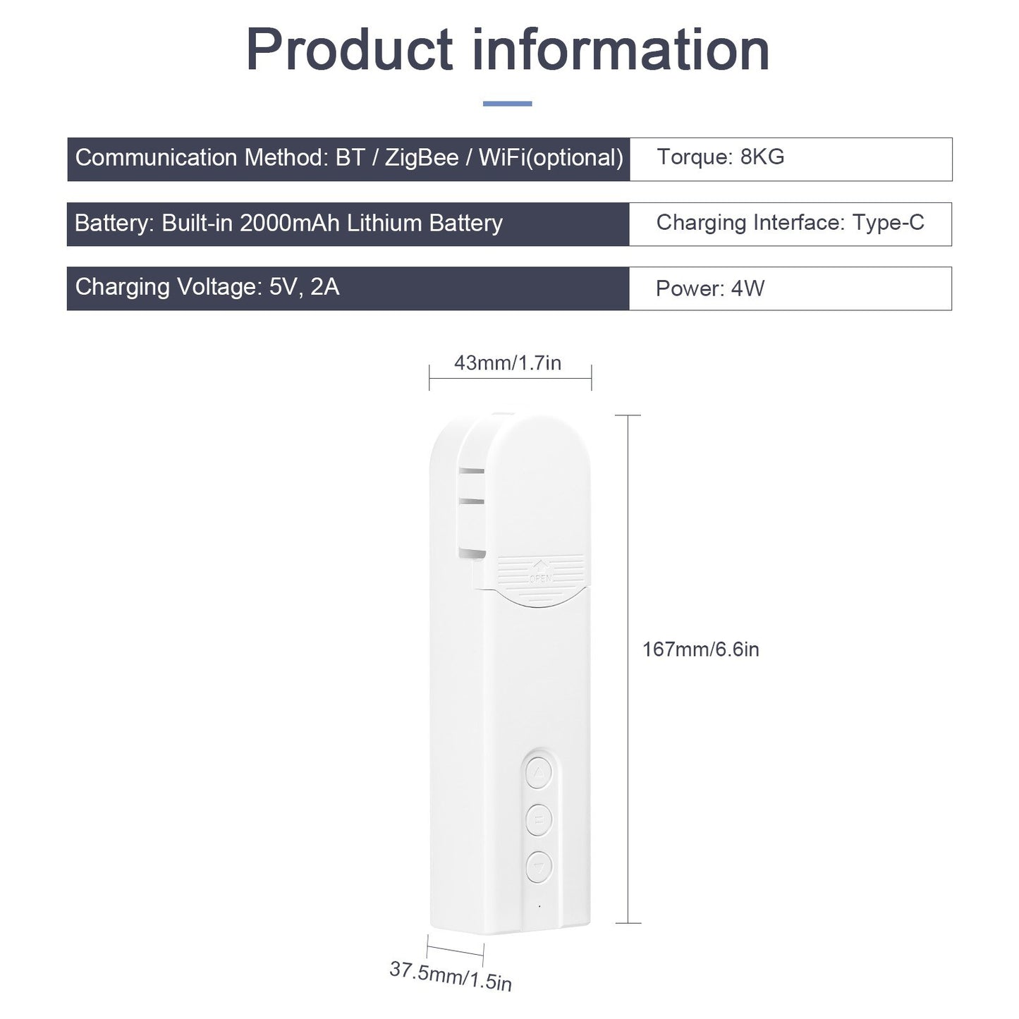 Tuya WiFi Smart Curtain Motor for Roller Blinds, Wireless & App-Controlled with Timer & Temperature Sensing, Alexa Compatible