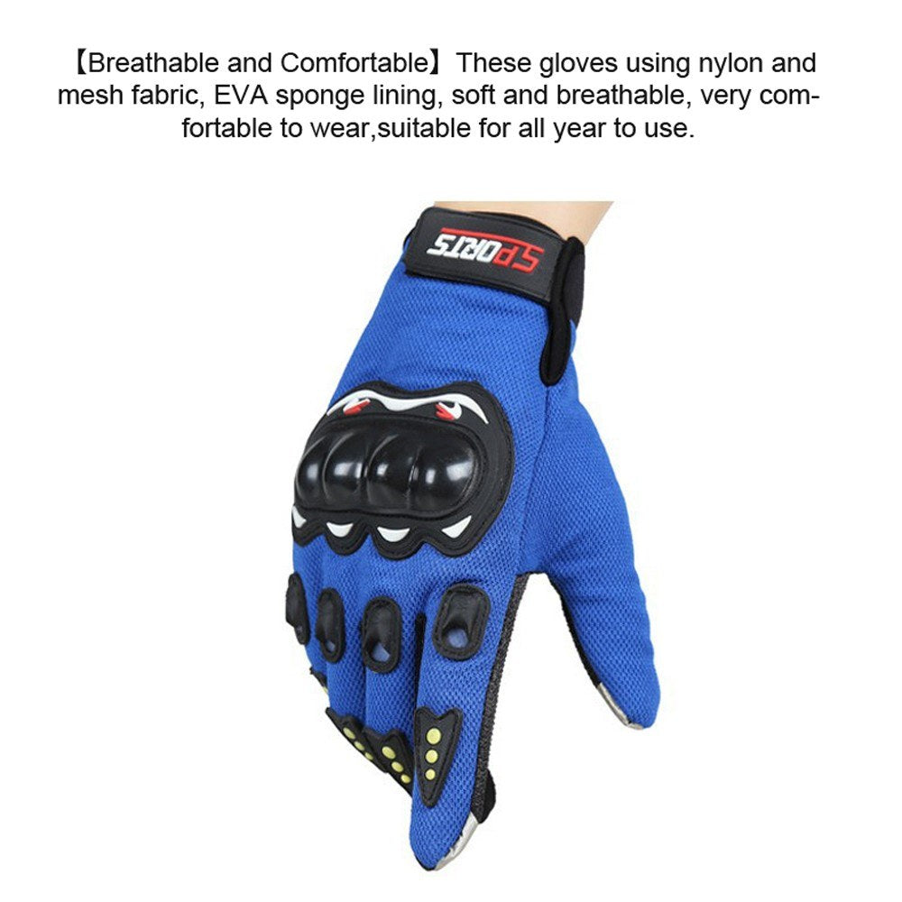 Mens Breathable Touchscreen Full Finger Cycling & Motorcycle Anti-Slip Protective Gloves