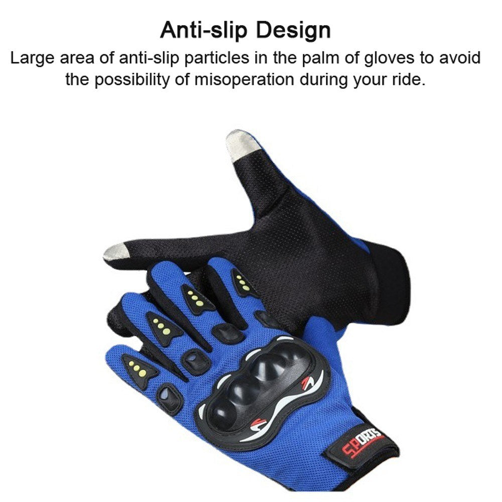 Mens Breathable Touchscreen Full Finger Cycling & Motorcycle Anti-Slip Protective Gloves