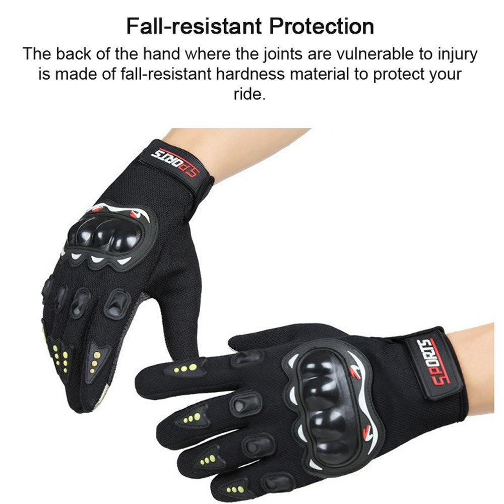 Mens Breathable Touchscreen Full Finger Cycling & Motorcycle Anti-Slip Protective Gloves