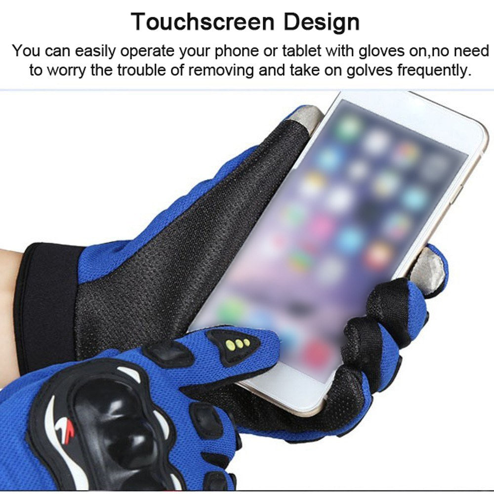 Mens Breathable Touchscreen Full Finger Cycling & Motorcycle Anti-Slip Protective Gloves